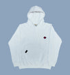 Basic Hoodie with Embroidery Rosebud (White)